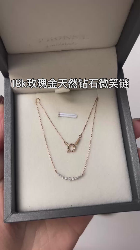 18k rose gold diamond necklace