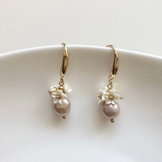 Bellflower Pearl Earrings